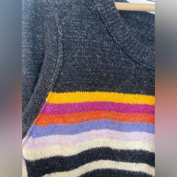 Free People Complete Me Striped Pullover in Black multicolor size S oversized - Picture 11 of 12